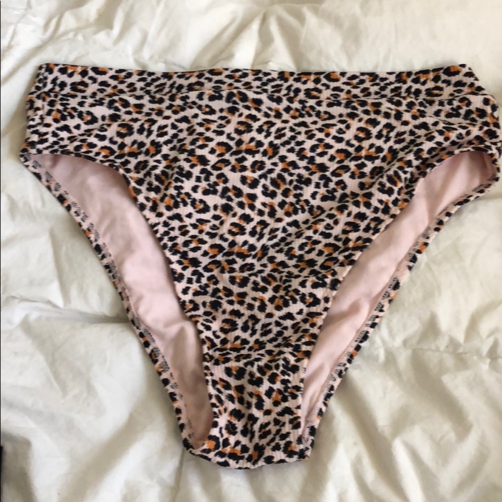 Cheetah print target high waisted bikini bottom
